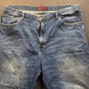 the foundry Rugged Wear Relaxed Fit Denim Jeans Distressed Blue Mens 44w